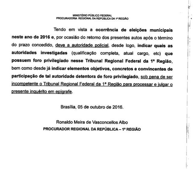 Documentos que comprovam que Eduardo Braide está sendo investigado pela Polícia Federal.