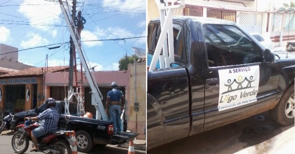 Veículo de Lago Verde prestando serviços para a prefeitura de Bacabal. Foto tirada na rua Teixeira de Freitas.