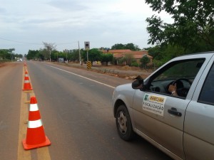Barreira eletrônica aferida pelo Inmeq MA, localizada na BR-315, Km 327, em Presidente Dutra.