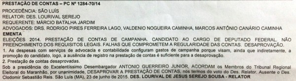 Prestação de contas de Secretário de Esportes do Estado não é aprovada