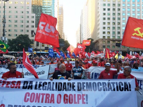 Manifestantes no Rio de Janeiro