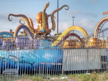 Mãe e filha estavam no brinquedo "Polvo" quando o acidente aconteceu (Foto: Danilo Quixaba)