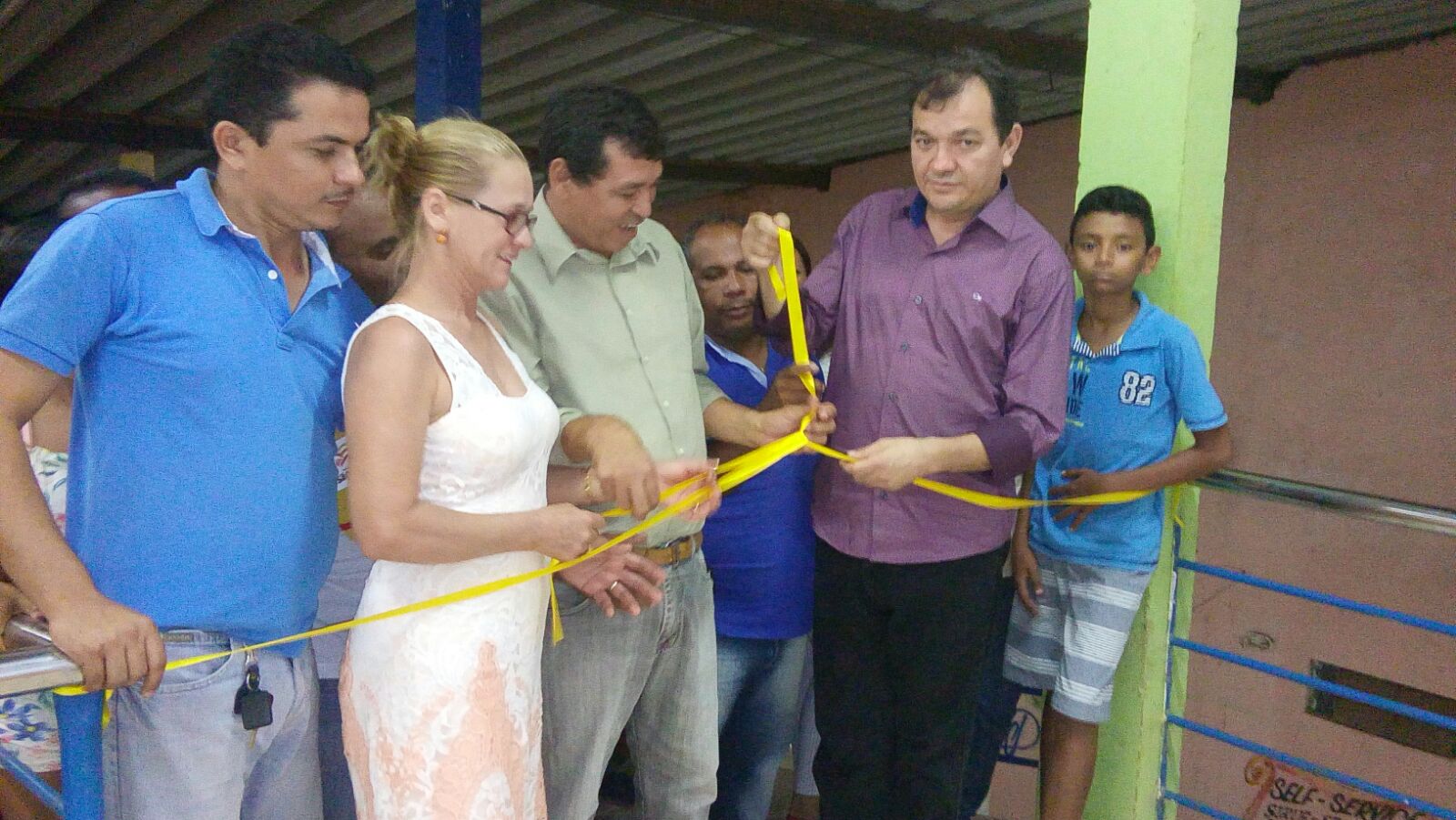 O prefeito Hamilton Nogueira Aragão, o Miltinho, durante a inauguração da escola de música de São Mateus 