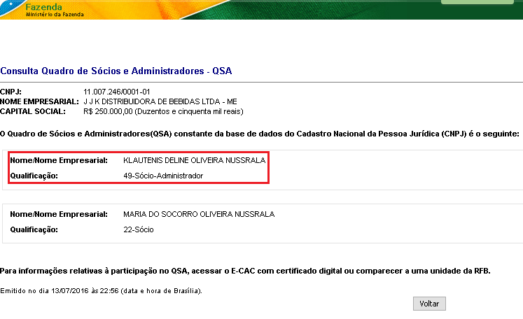 Quadro de sócios CERPA