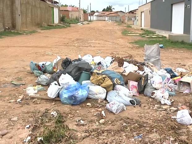 Lixo acumulado que atrai moscas e animais também pode prejudicar a saúde da população (Foto: Reprodução/TV Mirante)