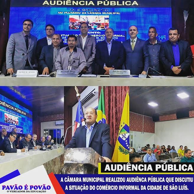 Pavão Filho e participantes da audiência sobre comércio informal, quando foi sugerida criação de uma comissão para fiscalizar a atividade.