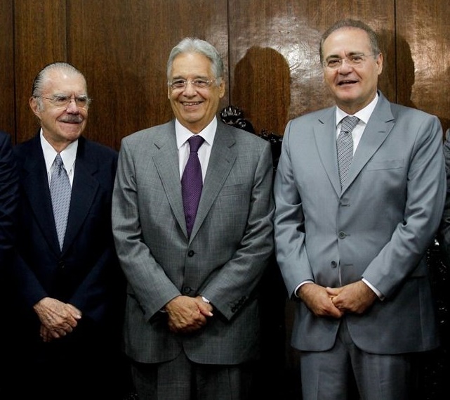 Henrique Alves, Aécio Neves, José Sarney, FHC e Renan Calheiros em sessão solene